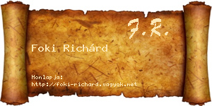 Foki Richárd névjegykártya